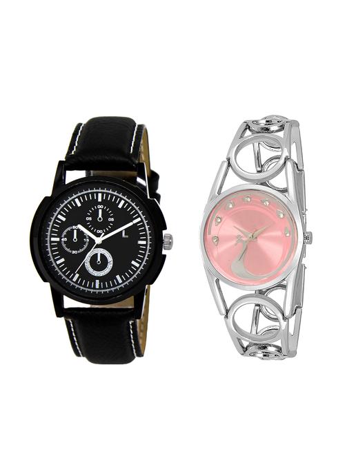 ACNOS Round dial analog couple watch(WAT-LR-13-233-COMBO) - 15501169 - Very Small Image - 1