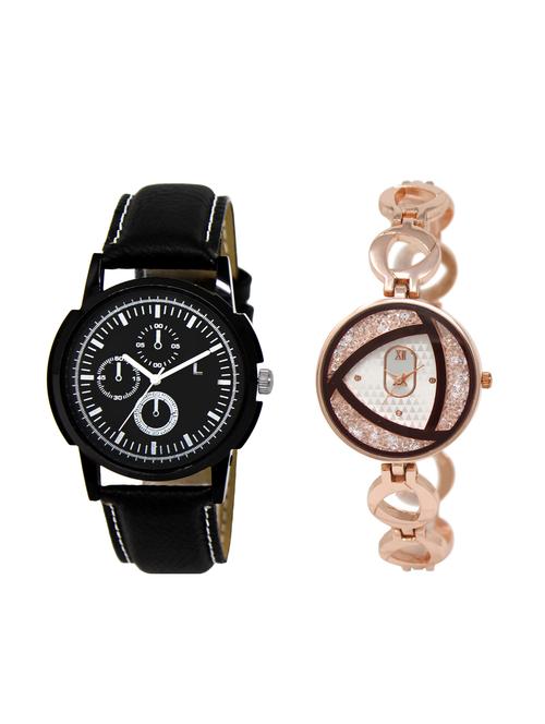 ACNOS Round dial analog couple watch(WAT-LR-13-238-COMBO) - 15501174 - Very Small Image - 1