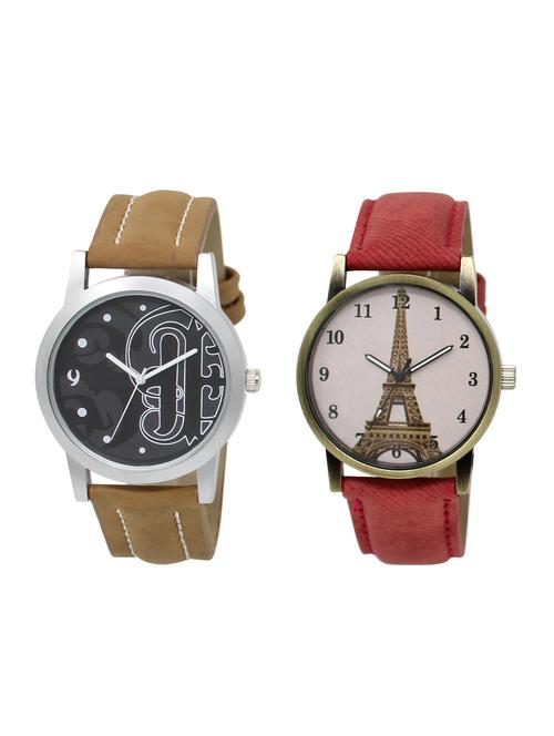 ACNOS Round dial analog watch combo(WAT-LR-14-230-COMBO) - 15501200 - Standard Image - 1