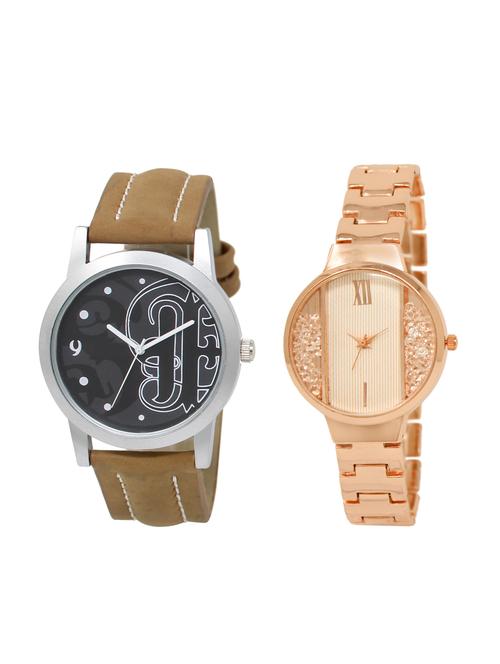 ACNOS Round dial analog couple watch(WAT-LR-14-217-COMBO) - 15501214 - Very Small Image - 1