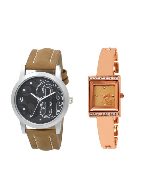 ACNOS Round dial analog couple watch(WAT-LR-14-220-COMBO) - 15501217 - Very Small Image - 1