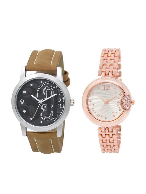 ACNOS Round dial analog couple watch(WAT-LR-14-228-COMBO) - 15501225 - Very Small Image - 1
