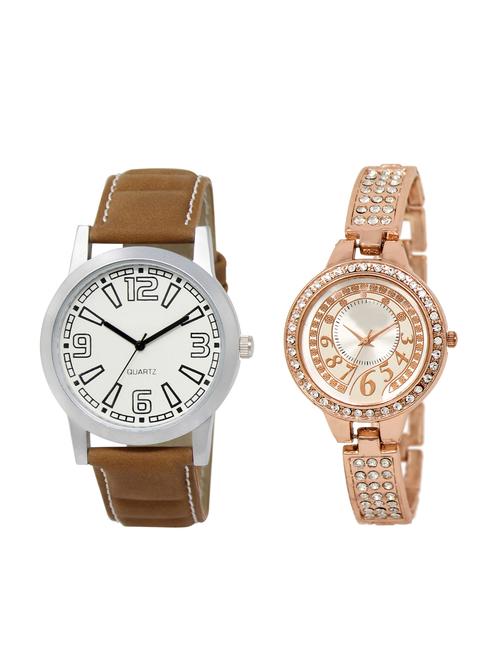 ACNOS Round dial analog couple watch(WAT-LR-15-216-COMBO) - 15501271 - Very Small Image - 1