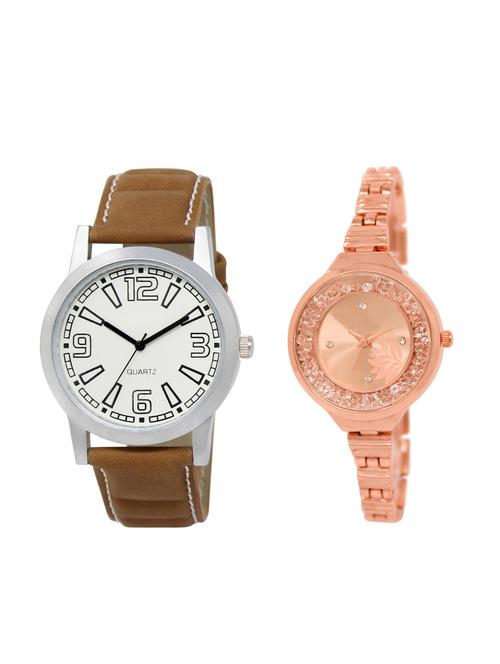 ACNOS Round dial analog couple watch(WAT-LR-15-225-COMBO) - 15501280 - Very Small Image - 1