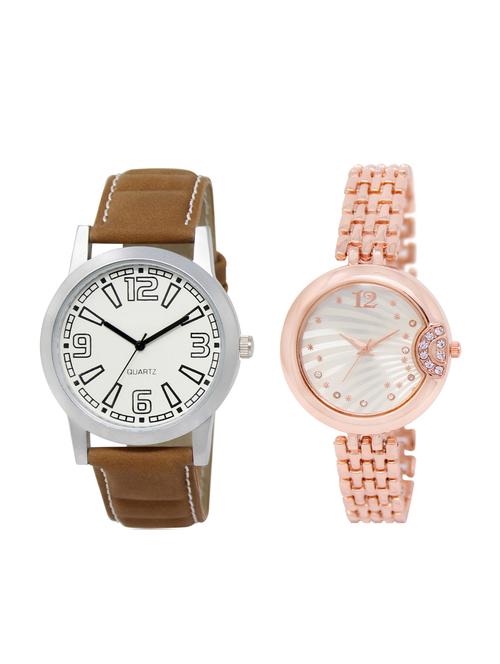 ACNOS Round dial analog couple watch(WAT-LR-15-228-COMBO) - 15501283 - Very Small Image - 1