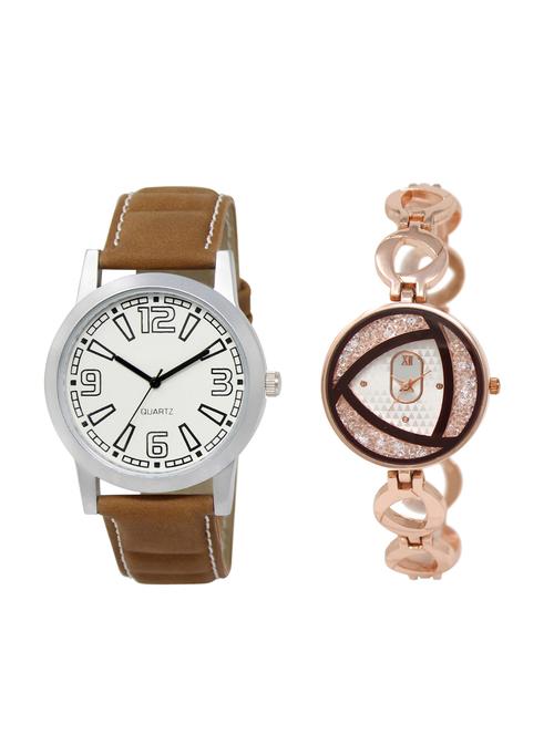 ACNOS Round dial analog couple watch(WAT-LR-15-238-COMBO) - 15501291 - Very Small Image - 1
