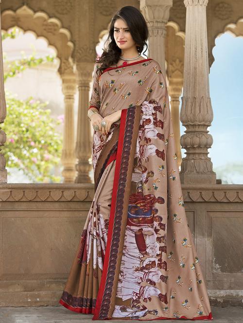 graphic digital printed saree with blouse - 15501681 - Very Small Image - 1