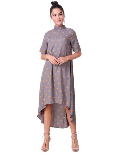polka dots print high low dress - 15502250 - Very Small Image - 1