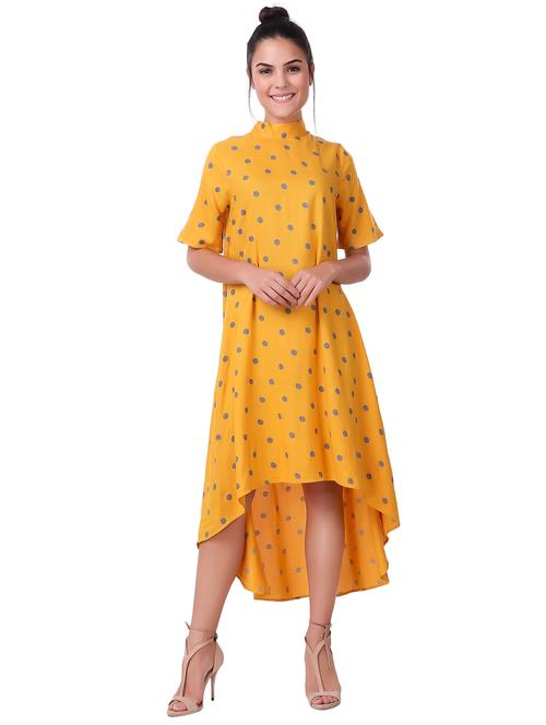 polka dots print high low dress - 15502251 - Very Small Image - 1