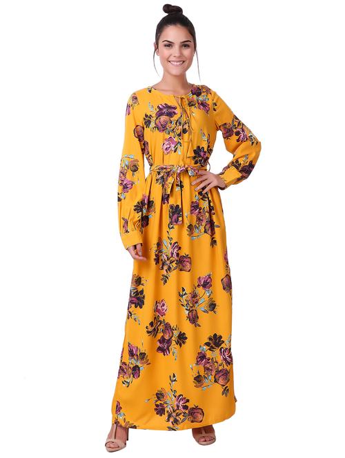 self tie waist floral maxi dress - 15502255 - Very Small Image - 1