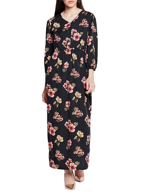 side slit floral maxi dress - 15502635 - Very Small Image - 1