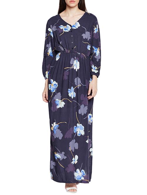 button detail floral maxi dress - 15502637 - Very Small Image - 1