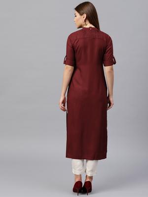 pintucks straight kurta - 15502649 - Standard Image - 3