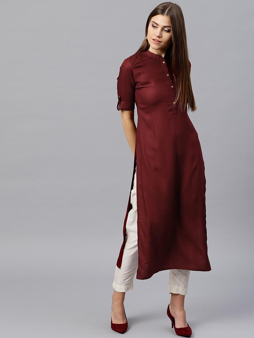 pintucks straight kurta - 15502649 - Zoom Image - 1