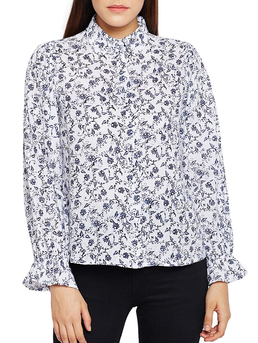 concealed placket printed shirt - 15502686 - Zoom Image - 1