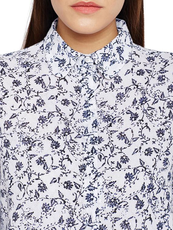 concealed placket printed shirt - 15502686 - Zoom Image - 4