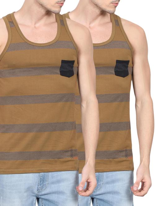 brown cotton vest (set of 2) - 15502867 - Standard Image - 1