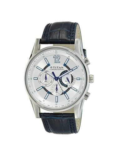 Titan Leather strap chronograph watch-9322SL10 - 15502977 - Very Small Image - 1
