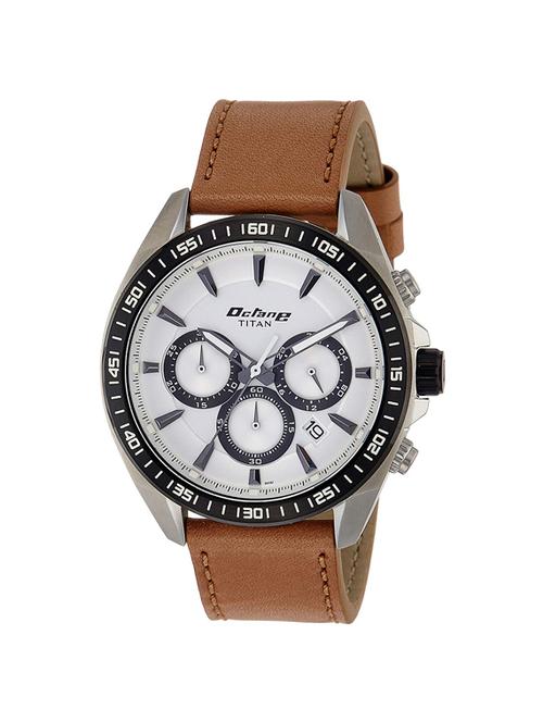 Titan Leather strap chronograph watch-90103KL02 - 15503001 - Very Small Image - 1
