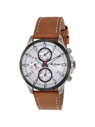 Titan Leather strap chronograph watch-90104KL01 - 15503003 - Very Small Image - 1