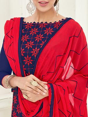 embroidered unstitched churidaar suit - 15503019 - Standard Image - 2