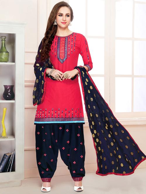 Embroidered unstitched patiyala suit - 15503046 - Standard Image - 1