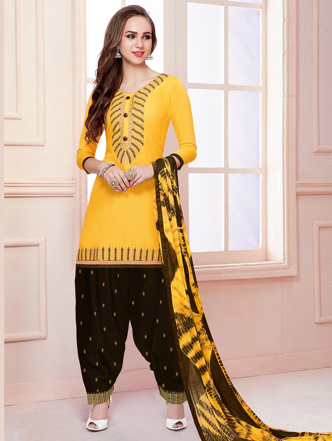 Embroidered unstitched patiyala suit - 15503048 - Zoom Image - 1