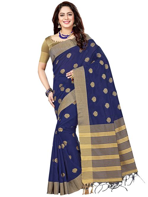striped pallu zari chanderi saree with blouse - 15503192 - Very Small Image - 1