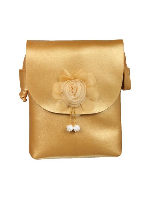 gold leatherette (pu) regular sling bag - 15503430 - Standard Image - 1