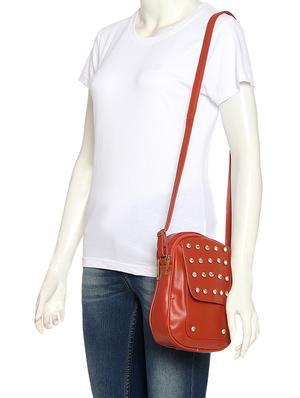 red leatherette (pu) regular sling bag - 15503432 - Standard Image - 6