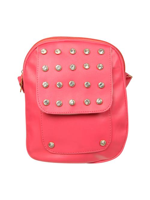 pink leatherette (pu) regular sling bag - 15503442 - Standard Image - 1