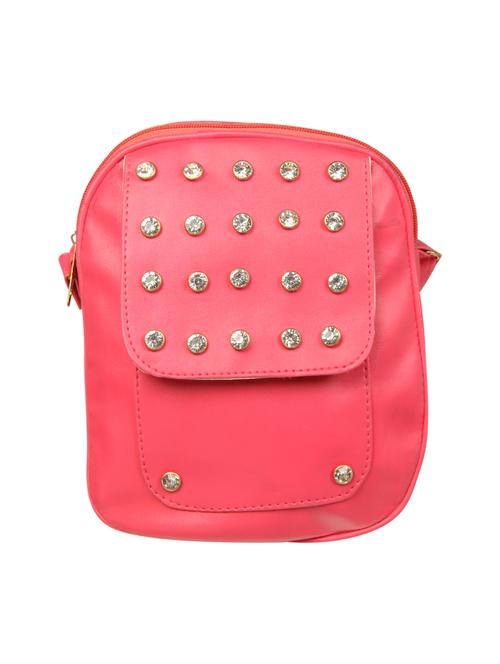 pink leatherette (pu) sling bag - 15503442 -  Standard Image - 0