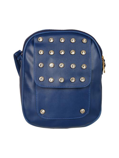 blue leatherette (pu) regular sling bag - 15503443 - Standard Image - 1
