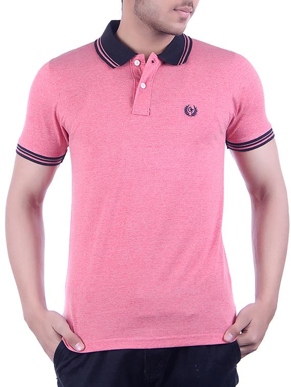 pink cotton polo t-shirt - 15503481 - Zoom Image - 1