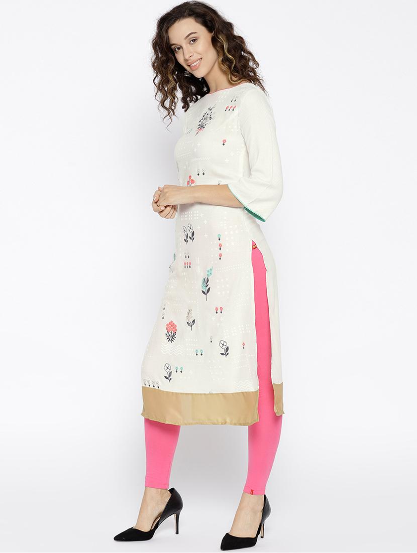 printed straight kurta - 15503703 - Zoom Image - 2