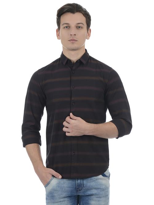 black cotton blend casual shirt - 15503914 - Standard Image - 1