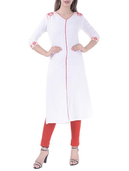 Piping a-line kurta - 15504397 - Standard Image - 1