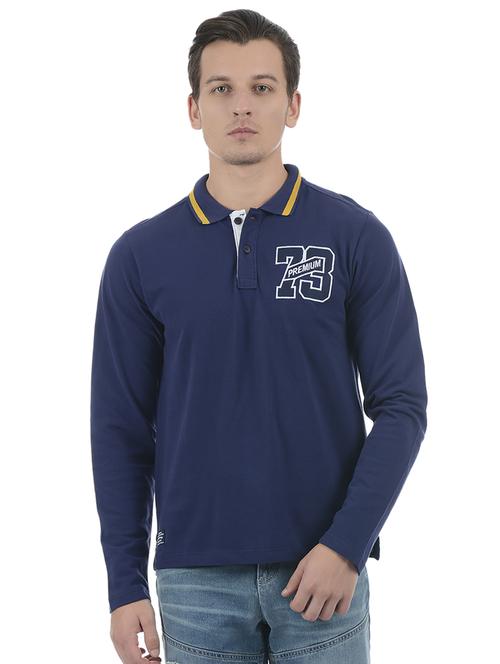 blue cotton blend polo t-shirt - 15504428 - Very Small Image - 1