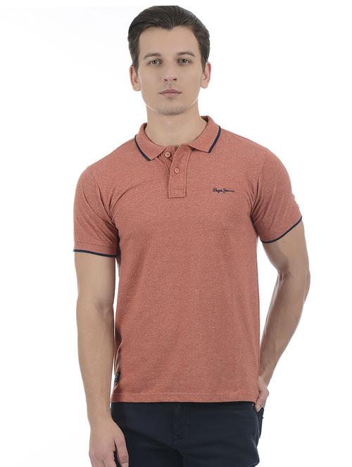 brown cotton blend polo t-shirt - 15504434 - Very Small Image - 1