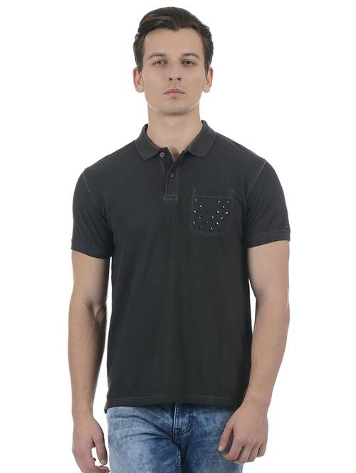 black cotton blend pocket t-shirt - 15504442 - Very Small Image - 1