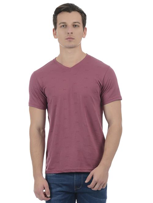 purple cotton blend all over print t-shirt - 15504460 - Standard Image - 1