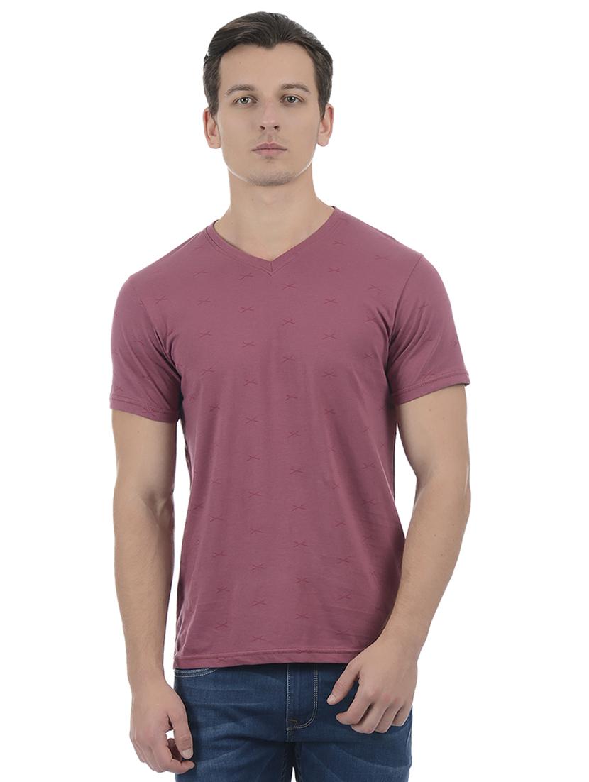 purple cotton blend all over print t-shirt - 15504460 - Zoom Image - 1