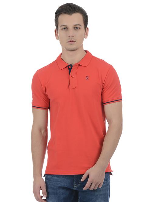 red cotton blend polo t-shirt - 15504471 - Standard Image - 1