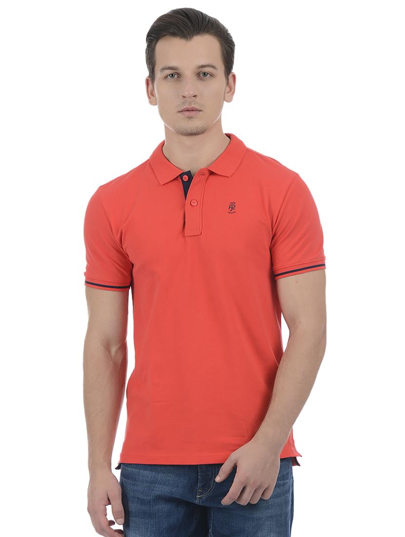 red cotton blend polo t-shirt - 15504471 - Zoom Image - 1