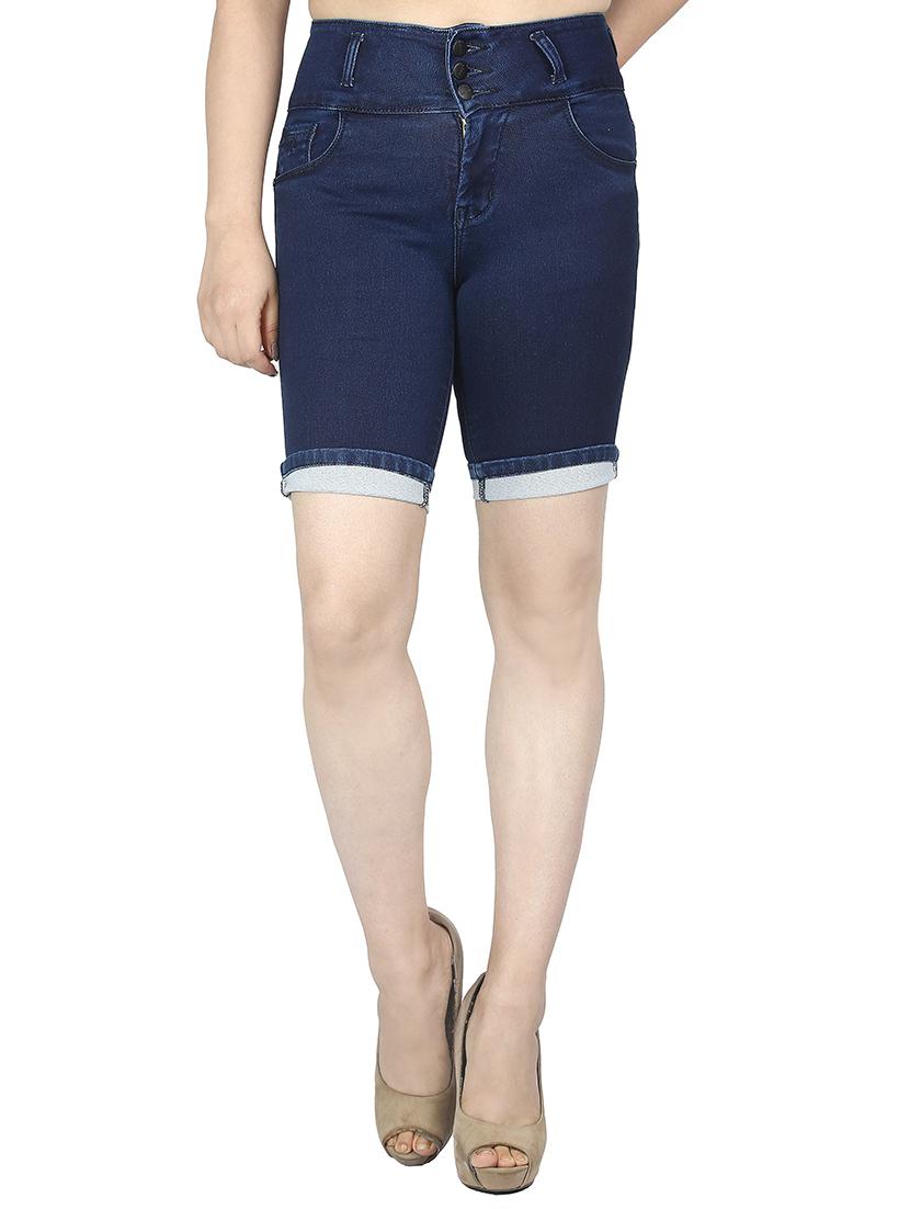 High-rise denim shorts - 15504688 - Zoom Image - 1