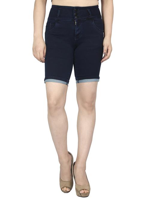 High-rise denim shorts - 15504690 - Standard Image - 1