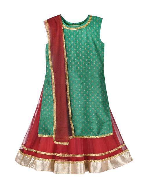 green net lehnga choli - 15504778 - Standard Image - 1