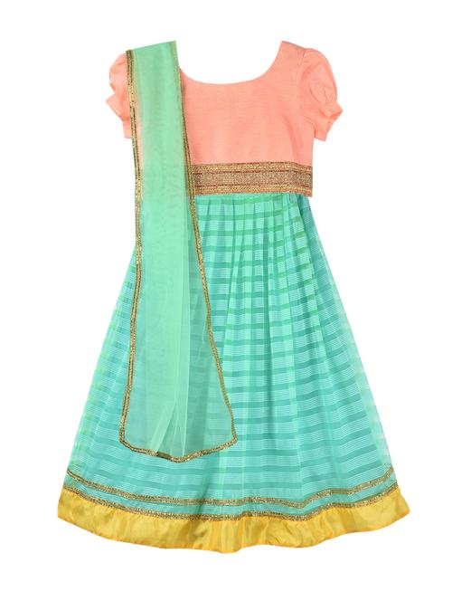 blue net lehnga choli - 15504783 - Standard Image - 1