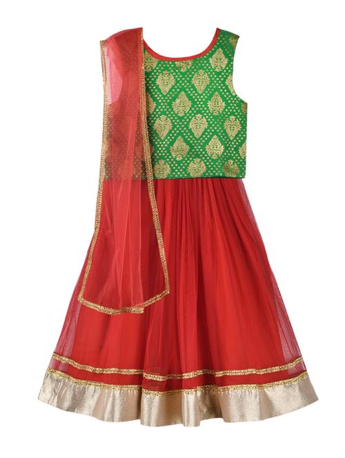 green net lehnga choli - 15504788 - Standard Image - 1