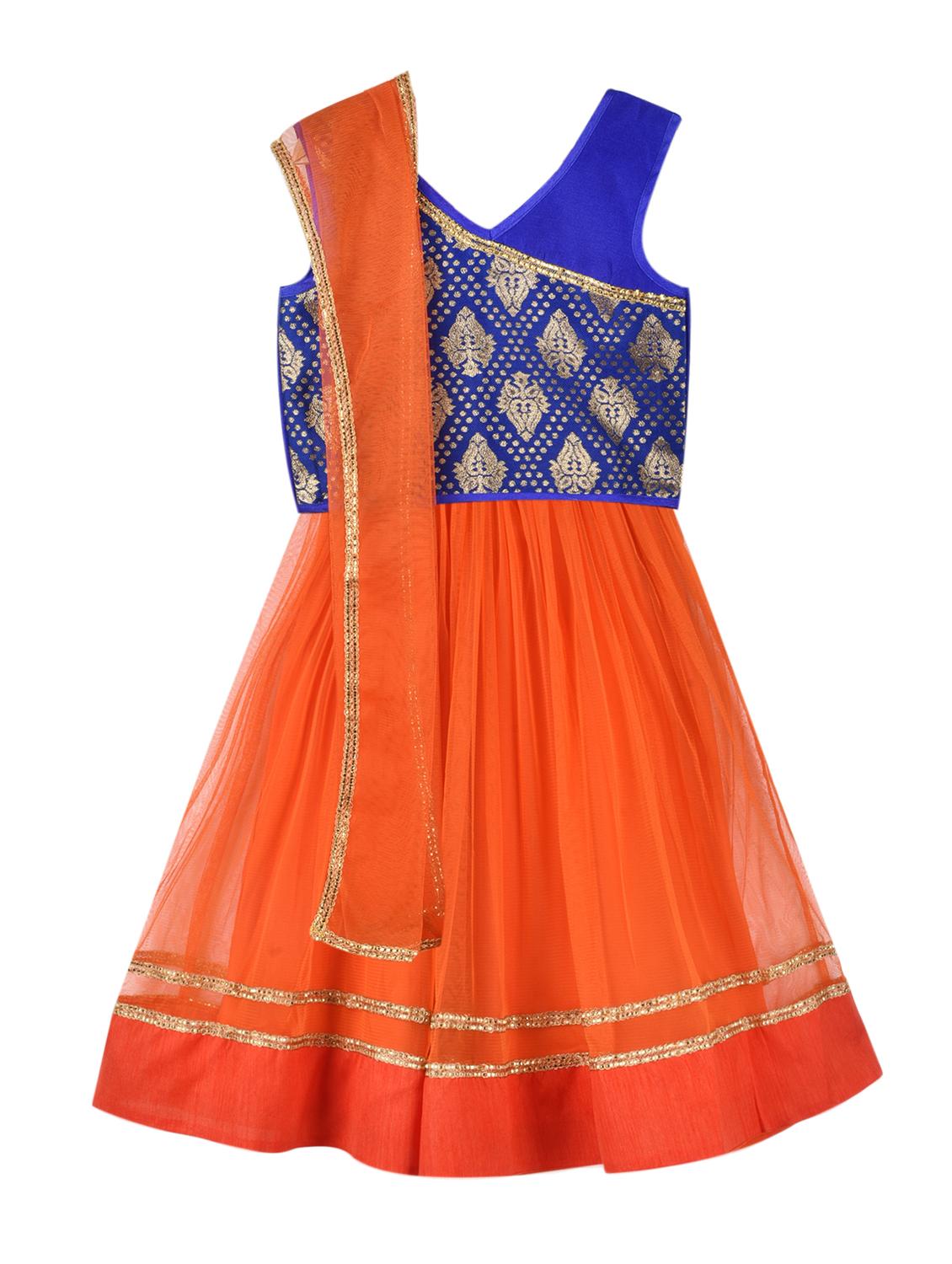 blue net lehnga choli - 15504790 - Zoom Image - 1